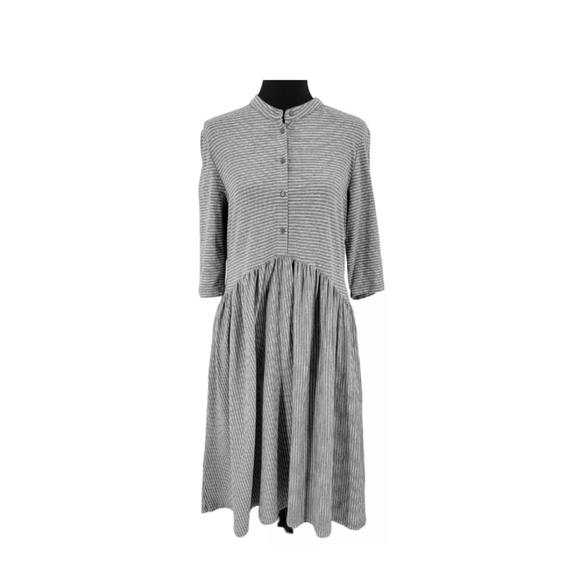 Hidden Alley Dresses & Skirts - Hidden Alley Linen Dress Prairie Cottagecore Peasant button Fit and Flare Small